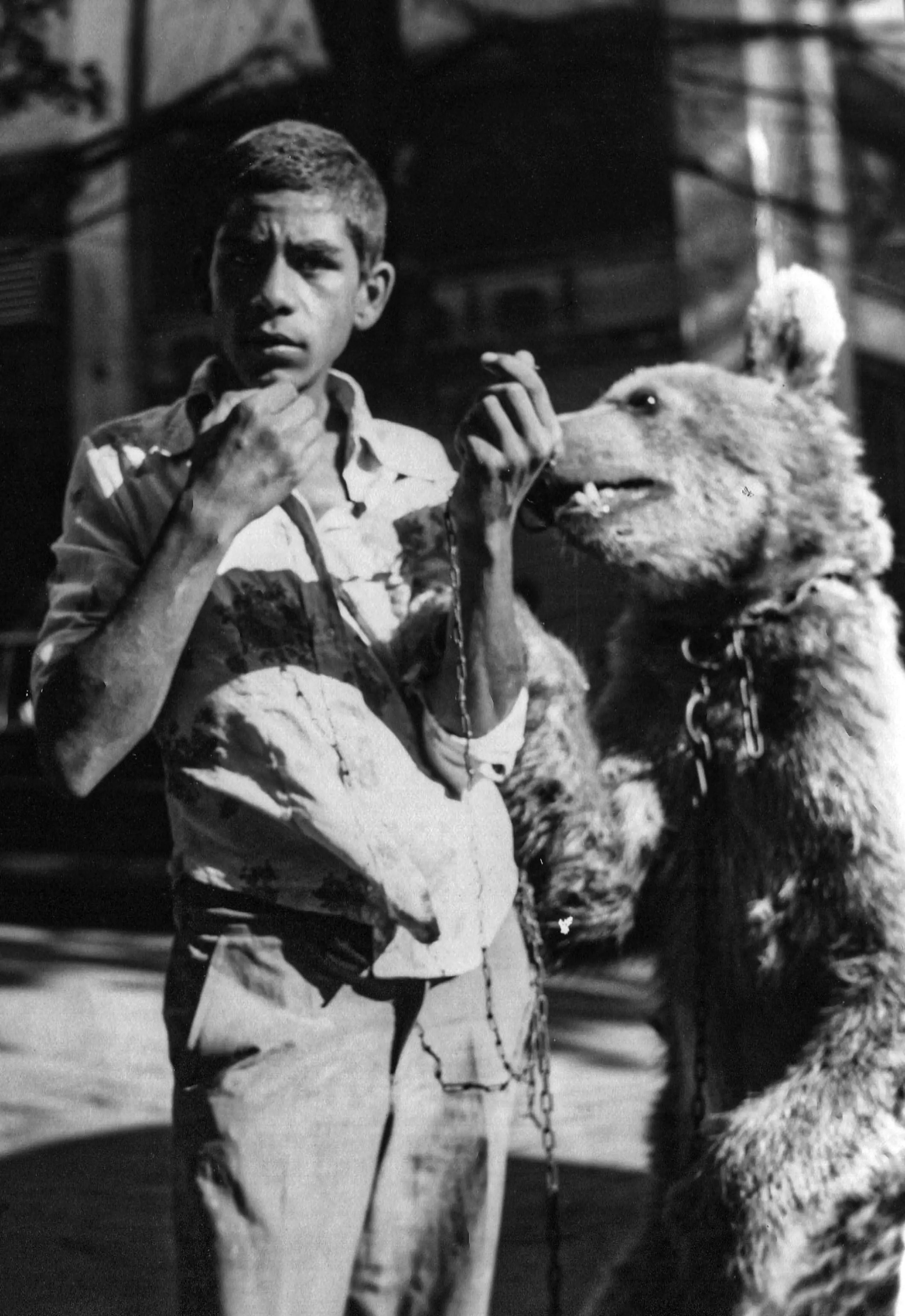 Istambul boy with his bear at the Grand Bazaar in 1978