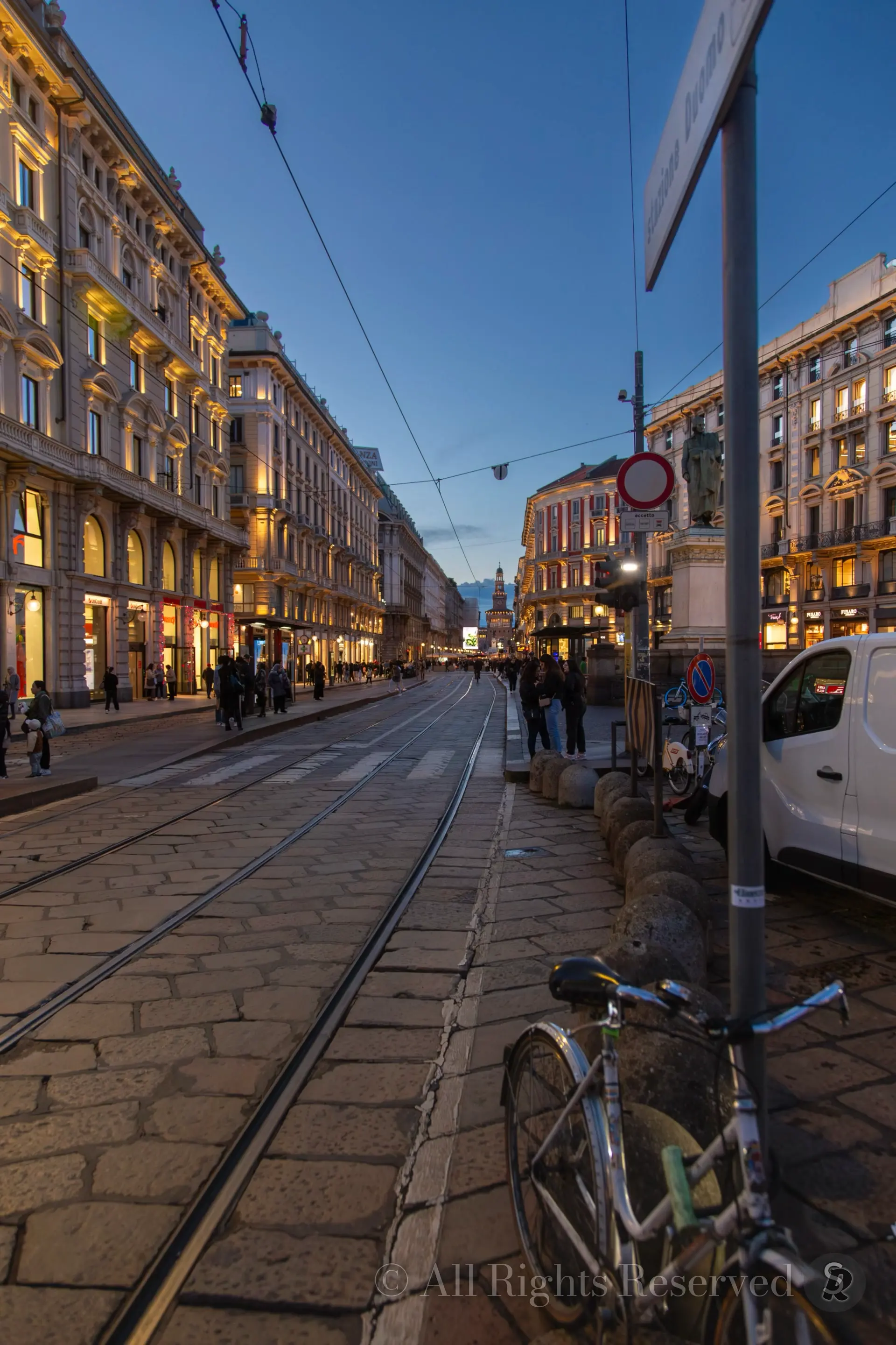 Evening in Milan, Italy