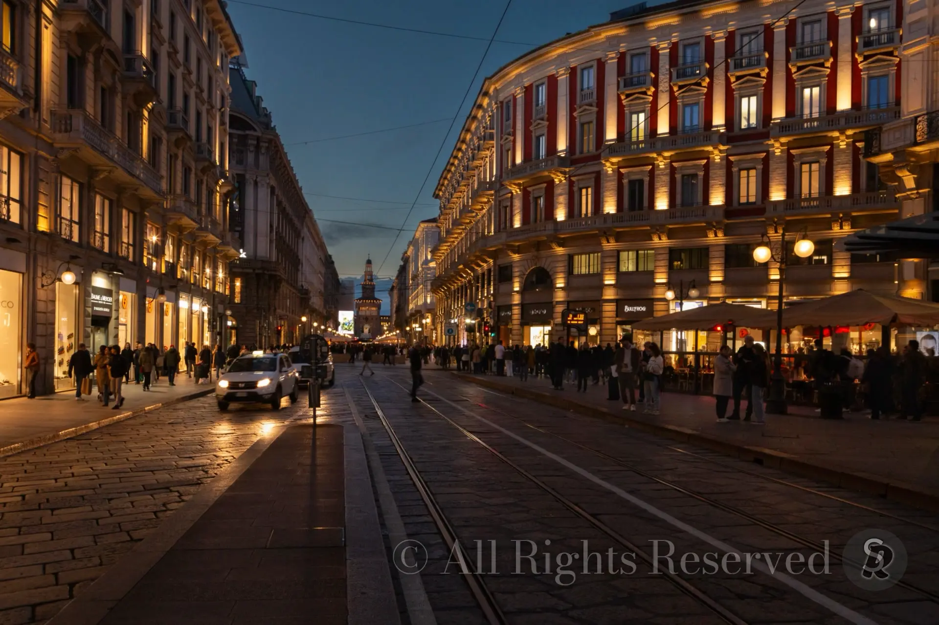 Evening in Milan, Italy