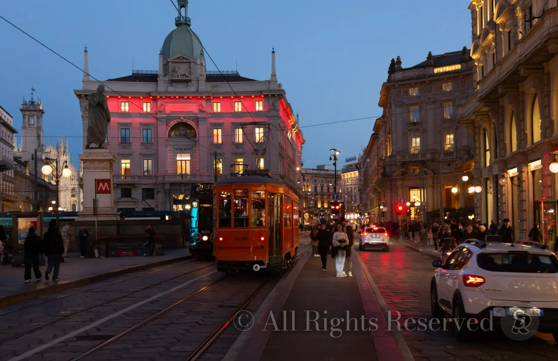 Evening in Milan, Italy