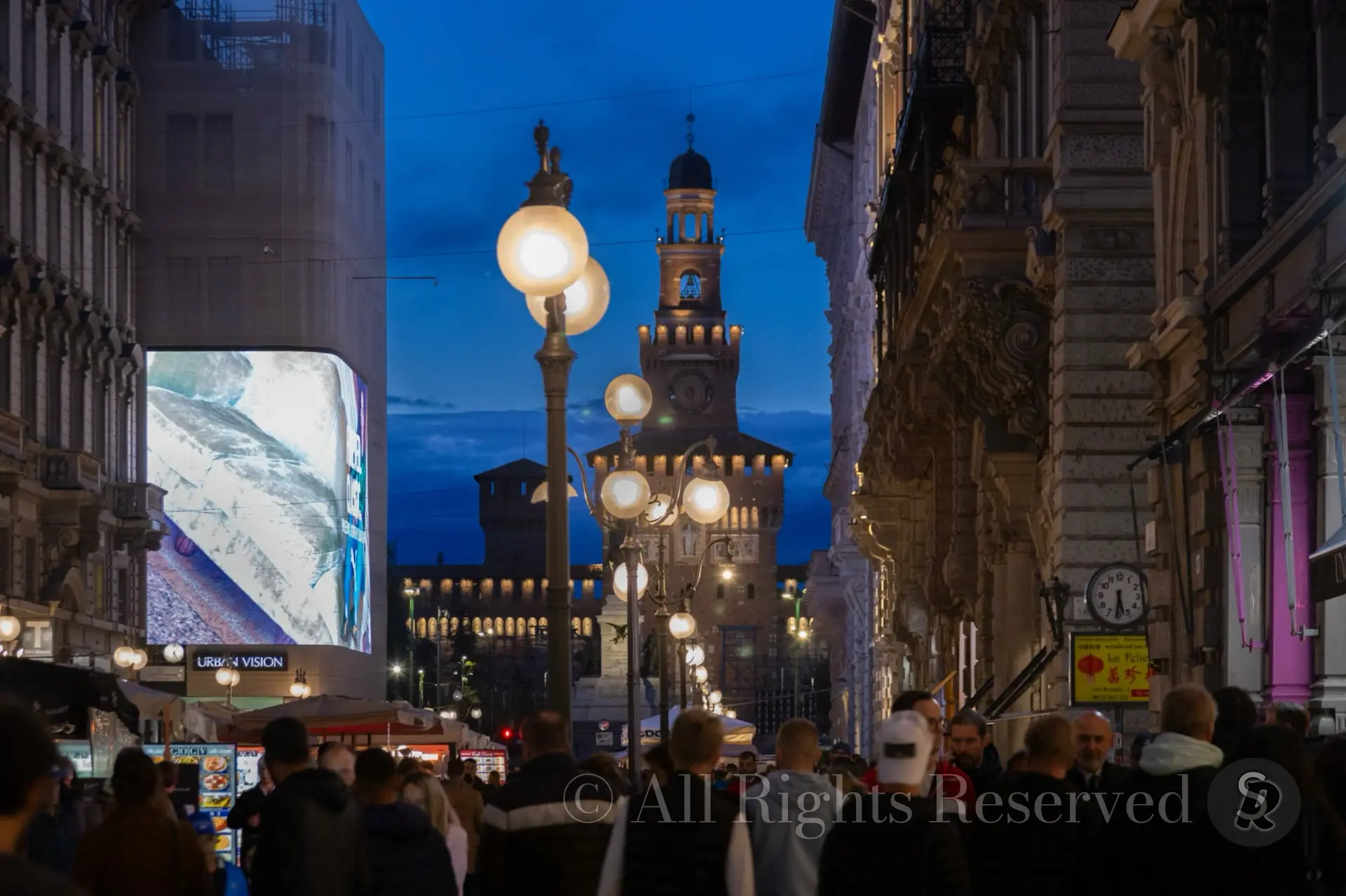 Evening in Milan, Italy
