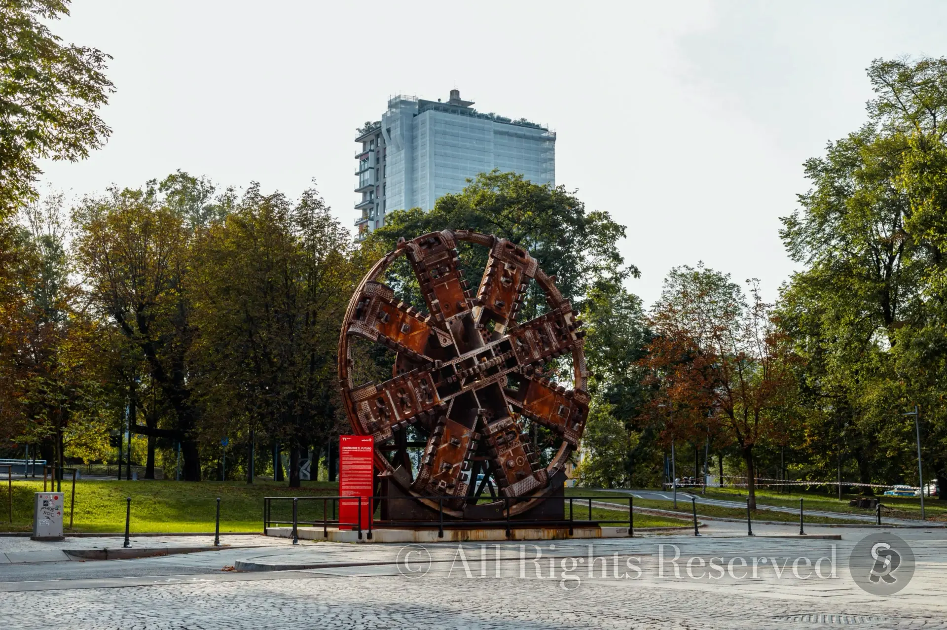 Triennale di Milano. La testa della Tbm Stefania, una delle 6 talpe che hanno scavato la Metro 4 di Milano