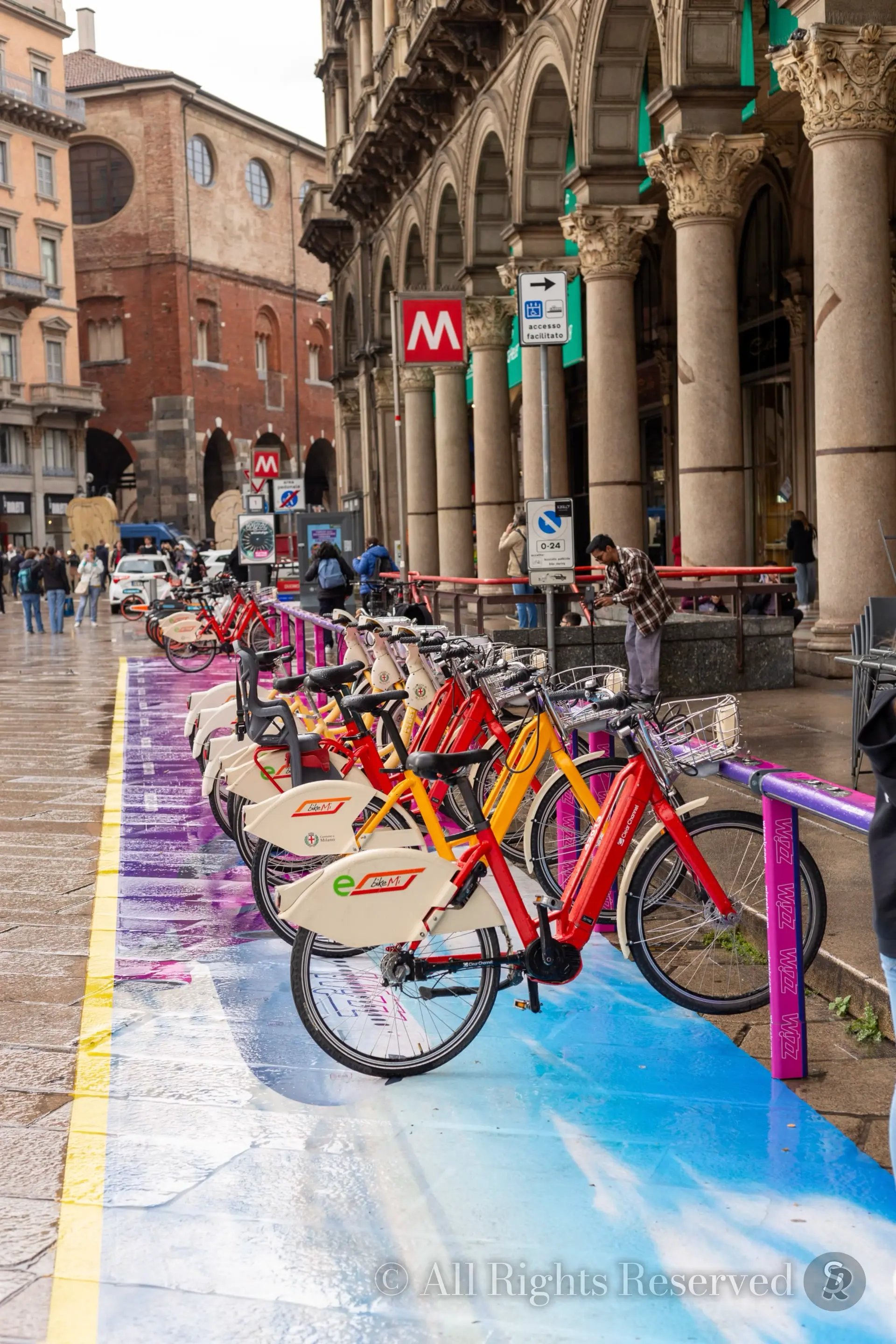 Milan, Italy. Bicycle in Piazza del Duomo