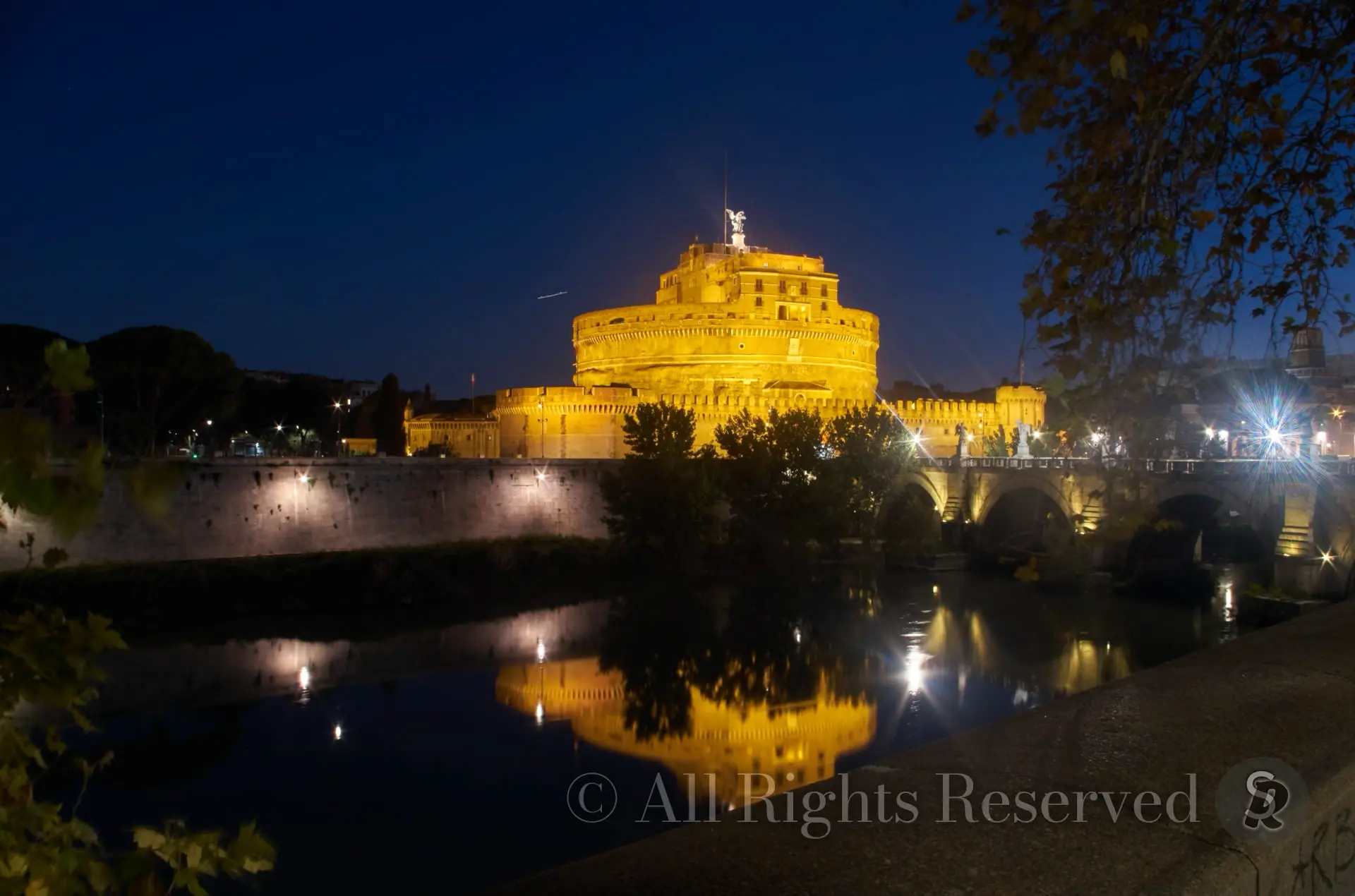 Roma, sera a Castel Sant'Angelo